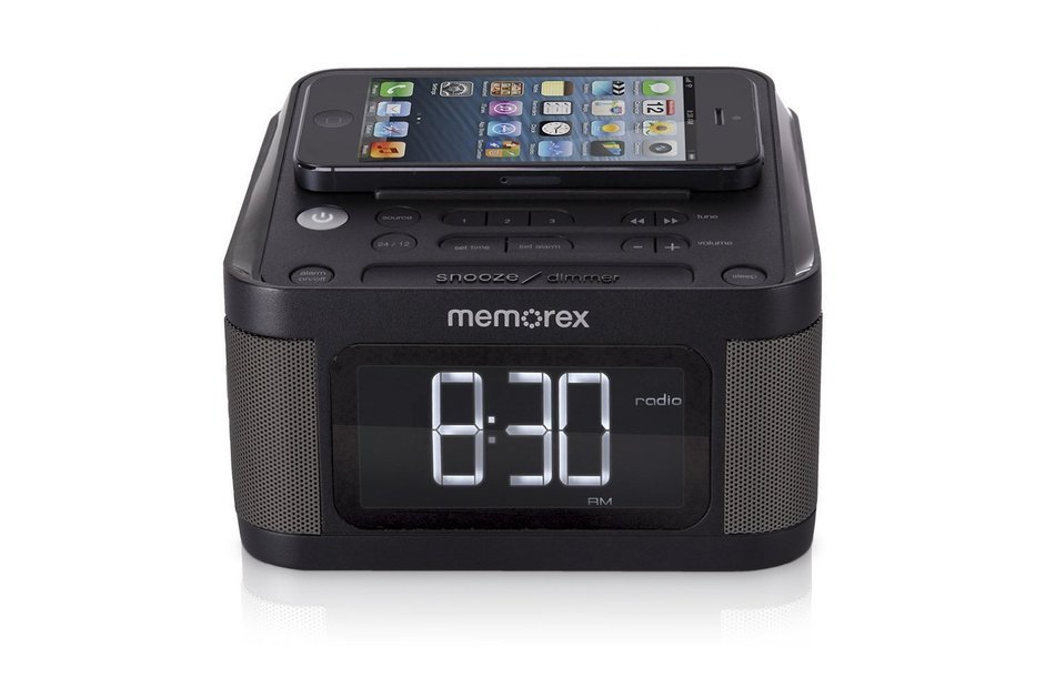 Memorex Alarm Clock Jumbo 1.2" LCD Display Full-Range speakers with FM radio with Dual 2x USB Charging + Aux line-in...