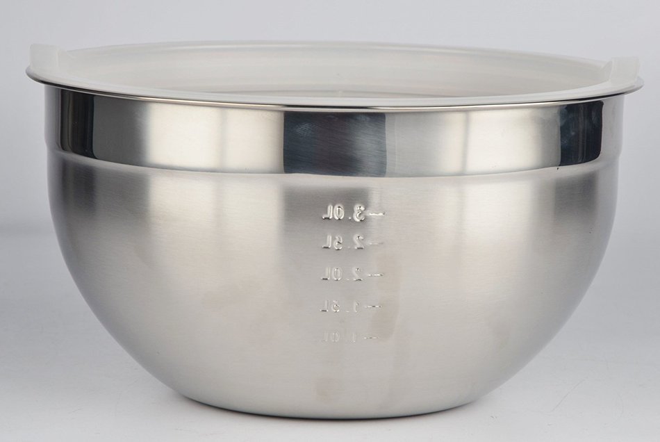 Prime Cook Stainless Steel Mixing Bowl with Cover (22cm Diameter) N2