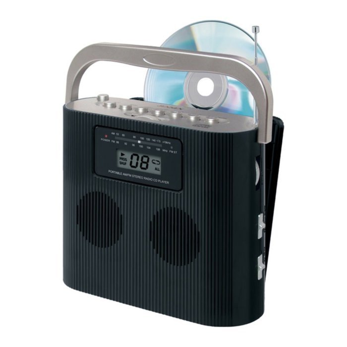 Black Jensen CD-470BK Portable Boombox CD Player AM/FM Radio W/ Aux-in Electronic Accessories