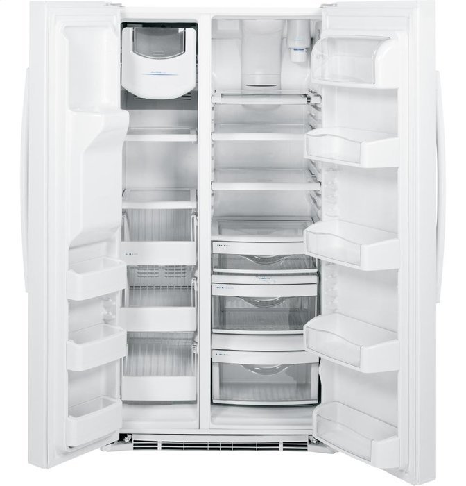 GE Profile PSE25KGHWW 36" Side-by-Side Refrigerator with 25.4 cu. ft. Capacity in White N5