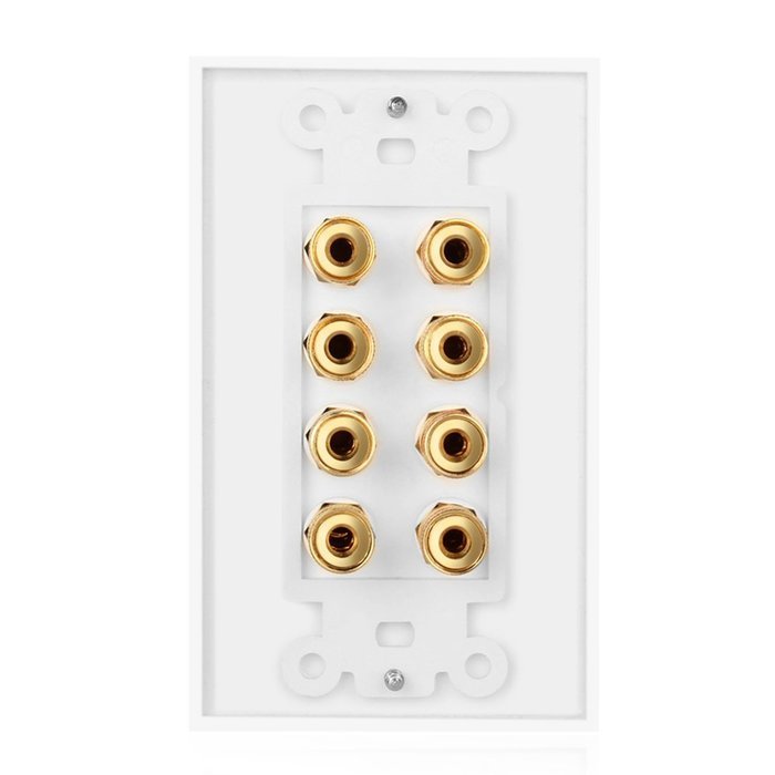 TNP Home Theater Wall Plate - 3-Gang 7.2 Surround Sound Distribution w/ Premium Gold Plated Copper Banana Binding... N10