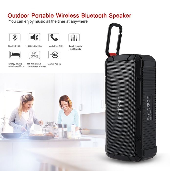 GBtiger Portable Wireless Bluetooth Speakers, IPX6 Waterproof Hifi Speaker with 10W Enhanced Bass, Dual Channel... N15