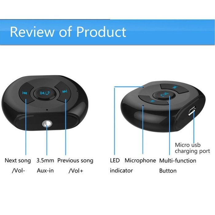 BODRO Bluetooth Receiver, Wireless Bluetooth Audio Adapter with 3.5 mm Stereo Output (Bluetooth 4.0, Built-in... N3