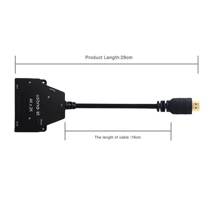 USBNOVEL Hdmi Splitter Cable 1 in 2 out Ultra HD 4Kx2K HDMI Male to 2 Port HDMI Out Female 3D Compatibility HDCP... N2