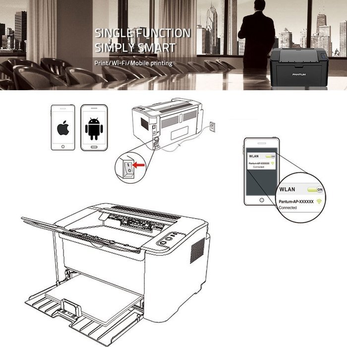 PANTUM P2502W Wireless Monochrome Laser Printer N4