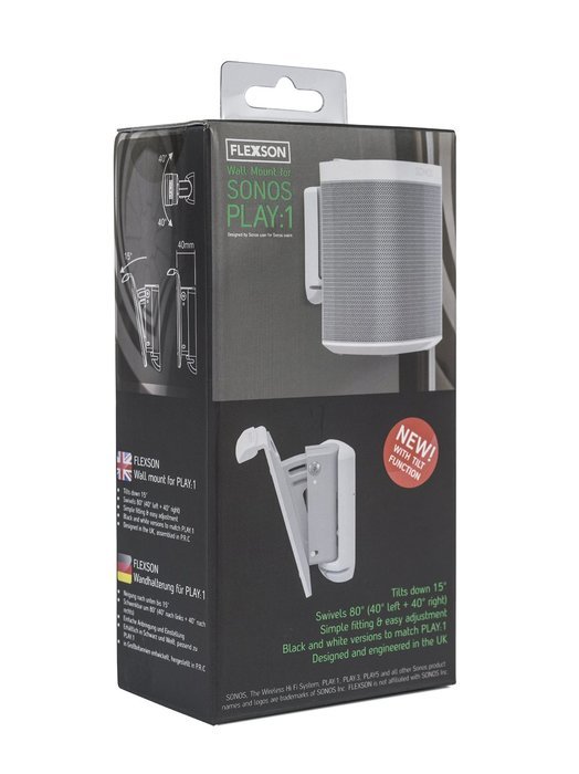 FLEXSON AAV-FLXP1WB1011 Wall Bracket for PLAY:1 SONOS Speakers, Single, White N6