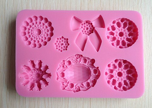 HSE New Arrival Flowers and bows shape Silicone Mold Cake Decoration Fondant Cake 3D Food Grade soap chocolate... N4