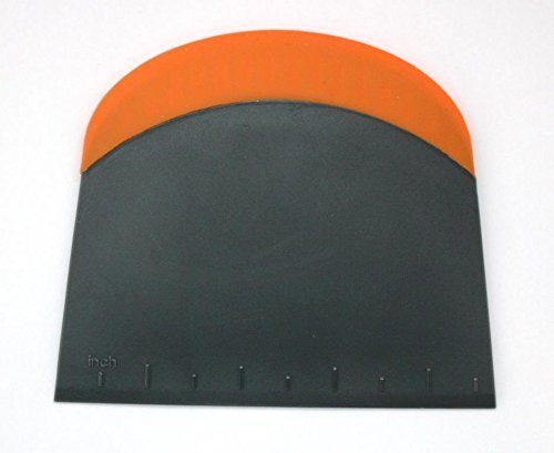 Fox Run Silicone Bowl Scraper / Pastry Dough Cutter - Orange