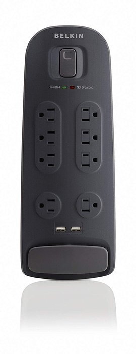 Belkin 8-Outlet AV Power Strip Surge Protector with 6-Foot Power Cord and Telephone Protection, 3000 Joules (BV108200... N3