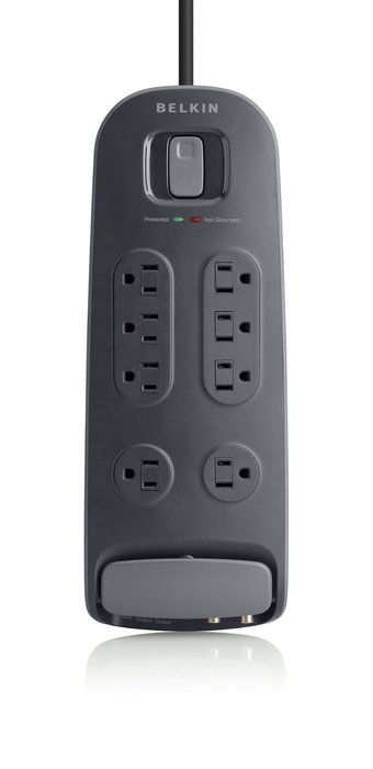 Belkin 8-Outlet AV Power Strip Surge Protector with 6-Foot Power Cord and Telephone Protection, 3000 Joules (BV108200... N4