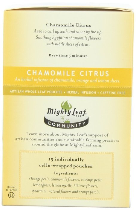 Mighty Leaf Tea Chamomile Citrus, 15-Count Whole Leaf Pouches (Pack of 3) N5