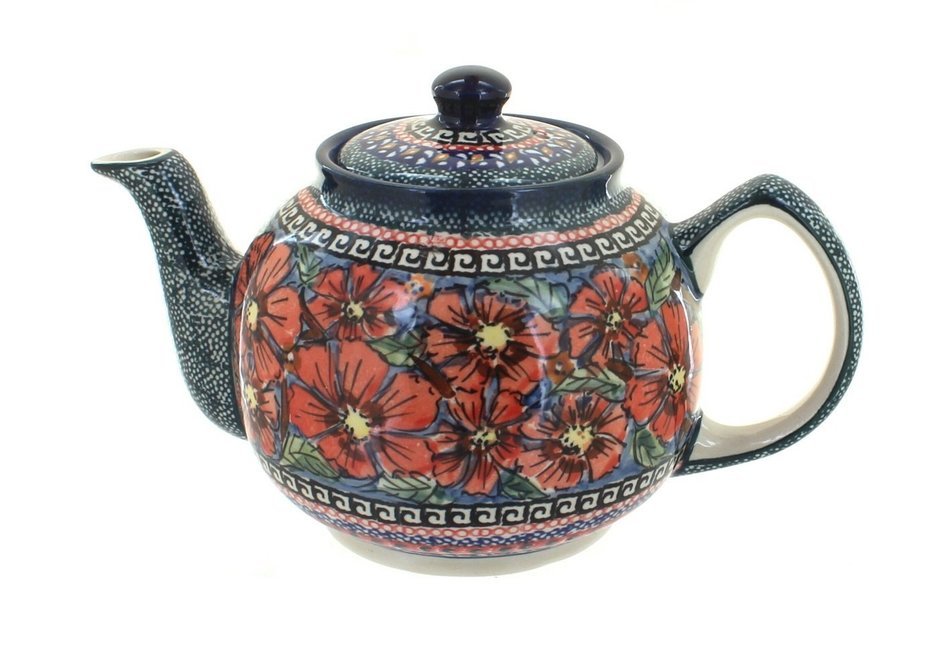 Polish Pottery Jungle Flower Teapot