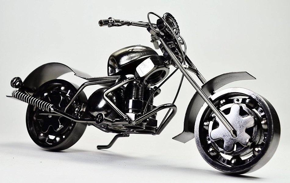 Metal sculpture - Retro Classic Handmade Iron Motorcycle unique metal art decor - home d&eacute;cor (Copper tainted GTO1... N4