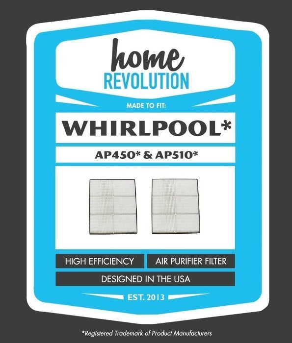 2 Whirlpool 1183054K (1183054) Home Revolution Brand Air Purifier HEPA Filter Replacement N2