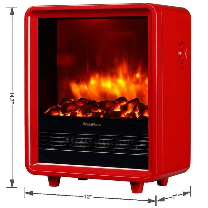 PuraFlame Octavia White 12 inch Portable electric Heater, Eco freindly, 1500W N9