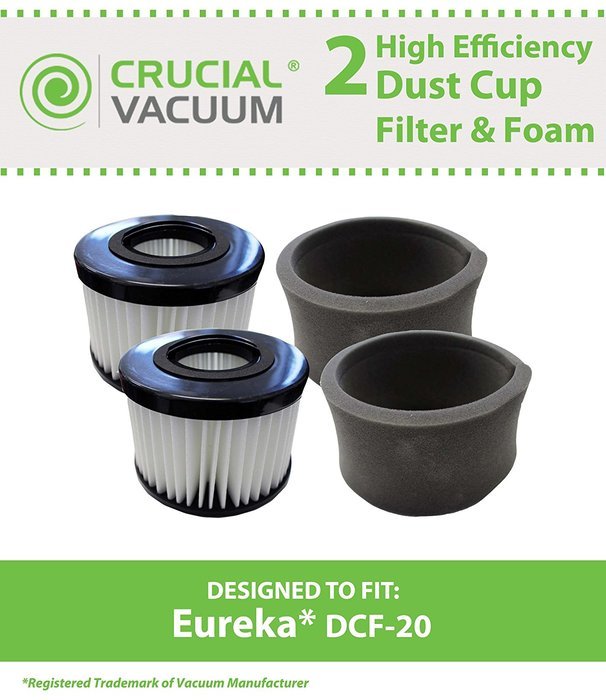 2 Eureka DCF-20 Washable & Reusable Filter & Foam; Fits Eureka Envirovac Uprights 3041az, 3041aqu, 3041red & 3041bz...