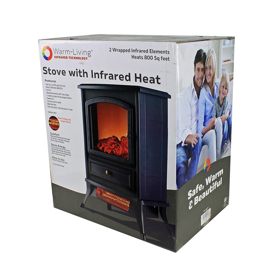 LifeSmart LifePro 1500W Infrared Quartz Fireplace Stove Heater | LS-IFS-MEG N3