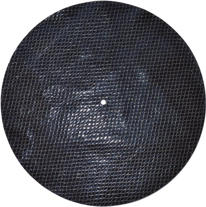 Genuine Leather Turntable Platter Mat - Black Embossed Snakeskin