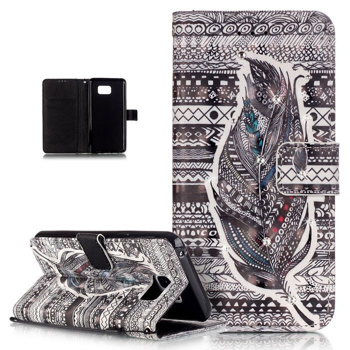 Galaxy Note 5 Case,Galaxy Note 5 Cover,ikasus Shiny Glitter Diamond Colorful Art Painting PU Leather Flip Wallet... N15