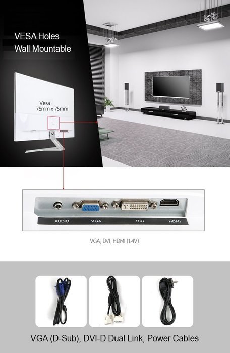 *Perfect Pixel* NEWSYNC B320H WHITE FINGER 32" LED 1920x1080(Full-HD) Super Slim Bezel (HDMI...