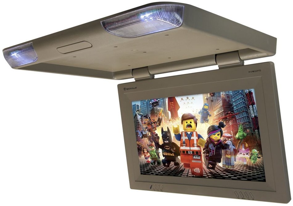 Rockville RVM18FD-BK 18" TFT Black Flip Down Car Monitor w/ USB/SD/Video Games N26