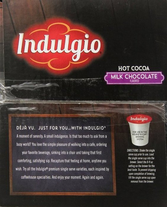 Indulgio Milk Chocolate Cocoa Single Serve for Keurig K-Cup Brewers, 24 Count N24