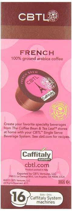 CBTL French Brew Coffee Capsules By The Coffee Bean & Tea Leaf, 128 Grams,16-Count Box N4
