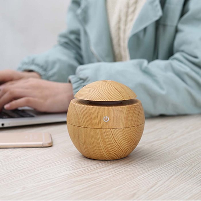 ColourStone Wood Grain 130ml Vase Version Ultrasonic Essential Aromatherapy Oil Diffuser Humidifier with Adjustable... N2