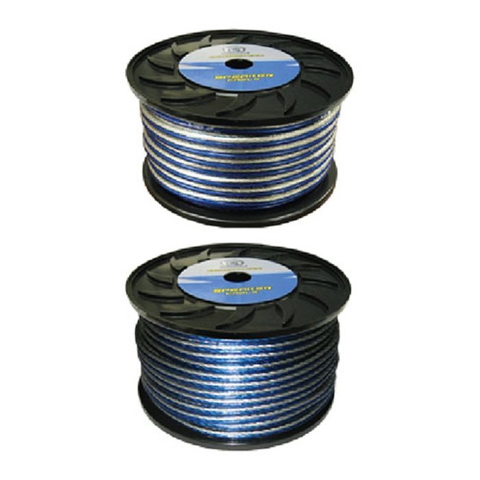 Bullz Audio 10-Gauge 25-Feet Speaker Wire, Blue/Silver
