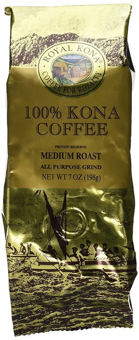 Hawaii Royal Kona Coffee 7 oz. Ground 100% Pure Kona Medium