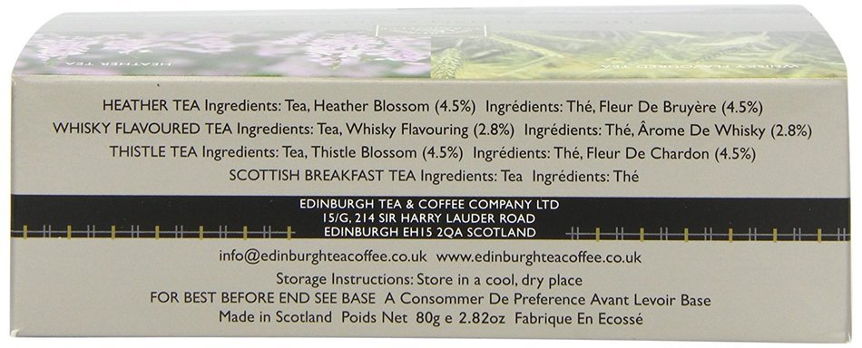 Edinburgh Tea & Coffee Company, The Scottish Collection 4-Flavor Variety Pack, 40-Count Tea Sachets N6