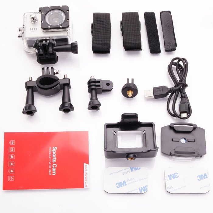 Olymstore Full HD 1080P Waterproof 140-Degree Wide-angle Lens Mini Sports DV (US Standard) Silver N5