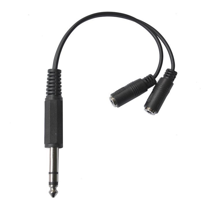 VIMVIP 6.35mm 1/4 TRS Stereo Male to Dual 2 x 3.5mm Stereo Female Adapter Splitter Cable N3