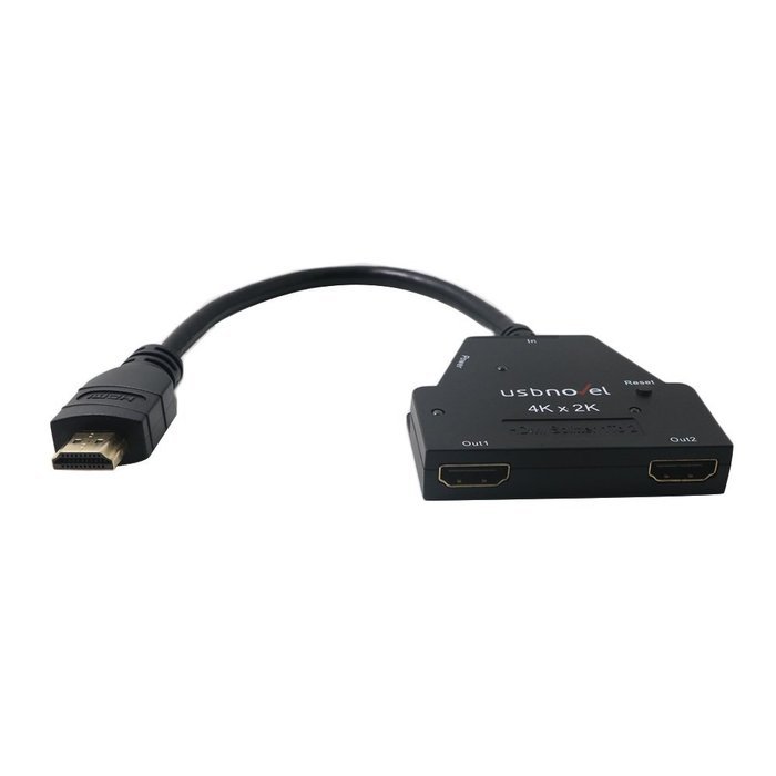 USBNOVEL Hdmi Splitter Cable 1 in 2 out Ultra HD 4Kx2K HDMI Male to 2 Port HDMI Out Female 3D Compatibility HDCP... N4