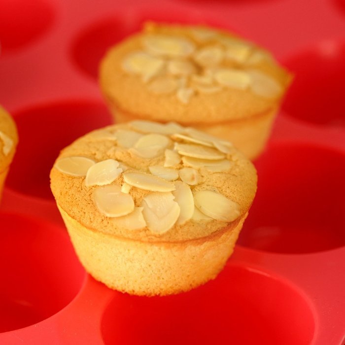 MIREN Non-Stick Silicone Muffin Cupcake Baking Pan - Standard Size - 12 Cups - 2 Pack(Red and Orange) N4