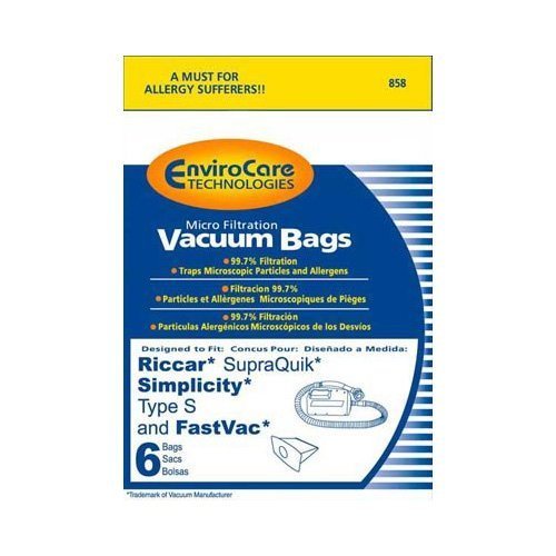 Riccar RSQ-6 SupraQuick replacement paper bag- 6 bags