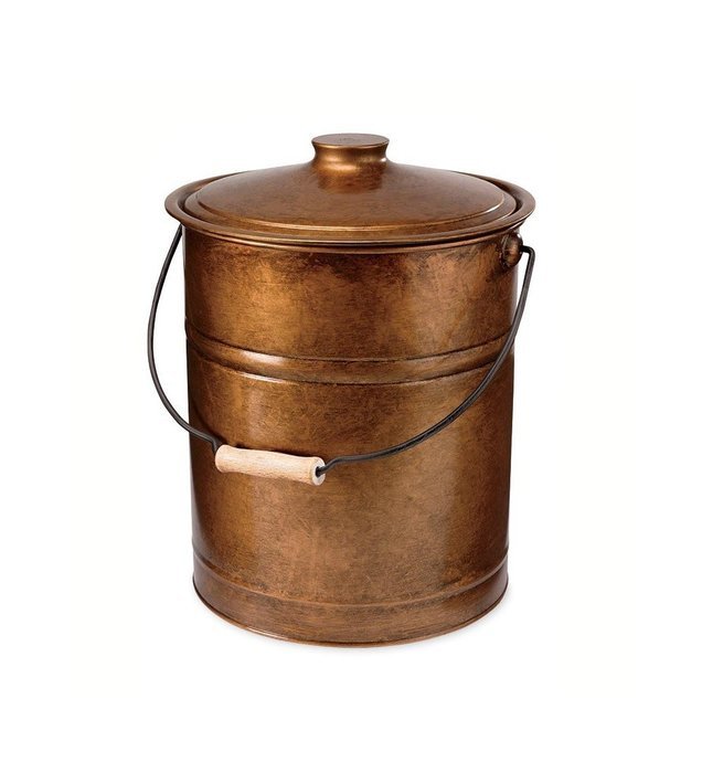 Plow & Hearth Basic Ash Bucket with Handle and Lid N3