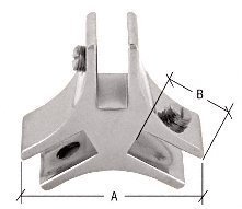 CRL Deluxe Chrome Plated 3-Way 120 Degree Glass Furniture Clips for 3/4 Glass by C.R. Laurence