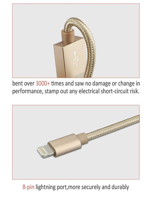 iPhone Charger, X-cable Nylon Braided Apple Lightning Cable USB Sync Cord for iPhone SE/ iPhone 6S 6/6s plus/6... N13