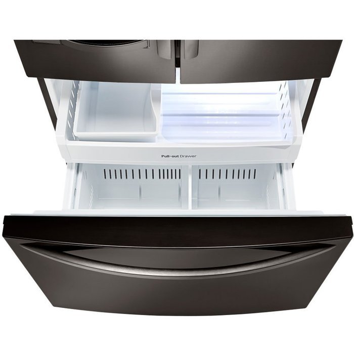 LG Stainless Steel 24 cu. ft. Ultra Capacity 3-Door French Door Refrigerator with Dual Ice Makers, Black N5