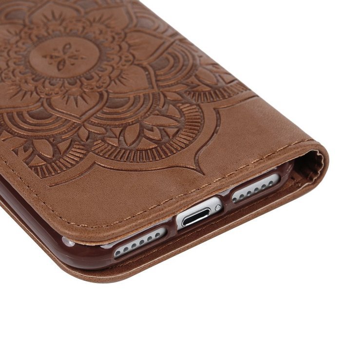iPhone 7 Case (4.7 inch) - Wallet Folio Flip Embossed Campanula PU Leather Case with Stand Card Slots Slim Fit... N43