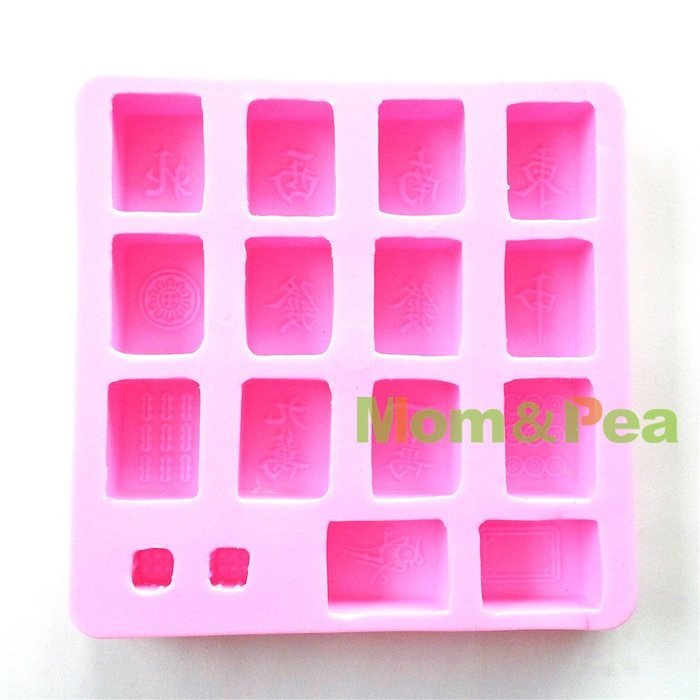 Mom&pea 0609 Mahjong Mixed Shaped Silicone Mould for Fondant Cake Sugar Paste Cake Decoration 3d Cake Toppers... N5