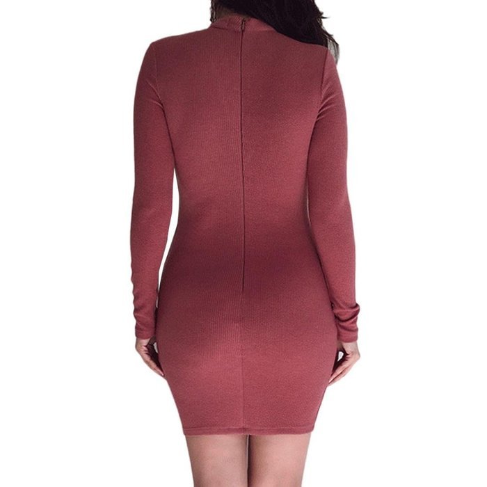 Women Dress,Haoricu Feminine Fashion Bandage Sexy Long Sleeve Dress Casual Straight Dress N15