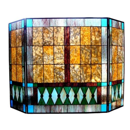 Mission 3 piece Folding Fireplace Screen