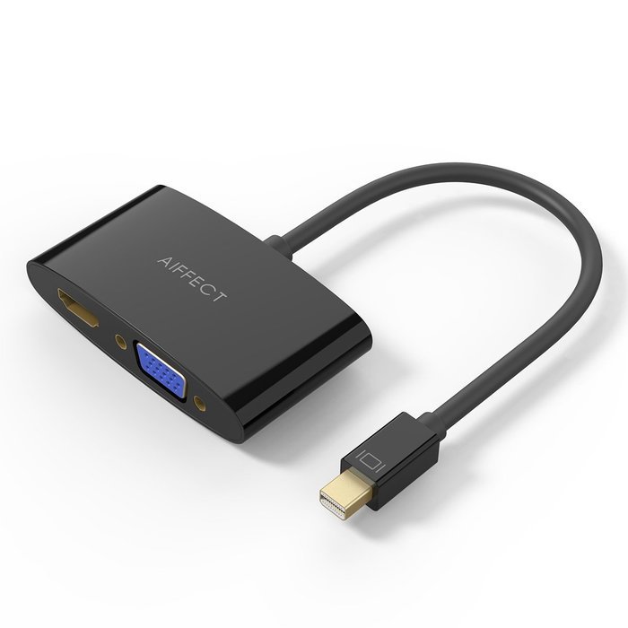 [Upgraded Version 4K] AIFFECT 2 in 1 Mini DP to HDMI & VGA 4K Adapter Cable ( Compatible with Thunderbolt ) for... N5