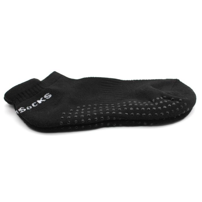 HuaYang 1 Pair Anti Slip Professional Yoga Socks with Rubber Dots Sport Exercise Cotton Hosiery(Black) N3