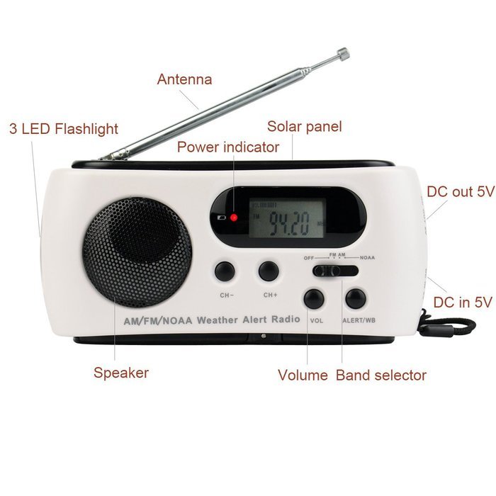 TIVDIO RD-612 Dynamo Emergency Solar Hand Crank FM/AM/NOAA Weather Alert Radio with Flashlight Smart Phone Charger... N8