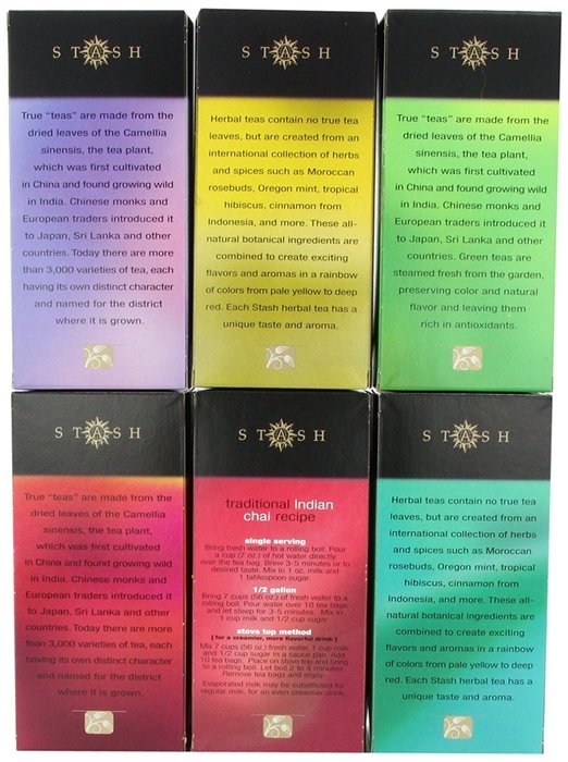Stash Tea Display Rack Refill 6 Flavors, Chamomile, Peppermint, Chai Spice, English Breakfast, Earl Grey, Premium... N3