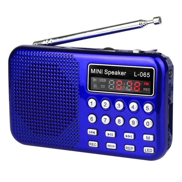 TIVDIO L-065 Pocket Digital FM Radio with REC Recorder MP3 Player Speaker Micro SD T-Flash Card with Flashlight... N8