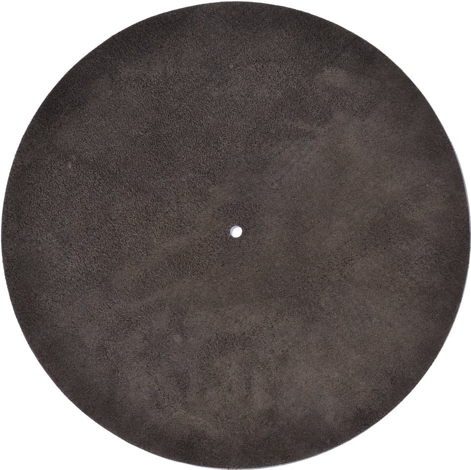 Genuine Leather Turntable Platter Mat - Black Embossed Snakeskin N2